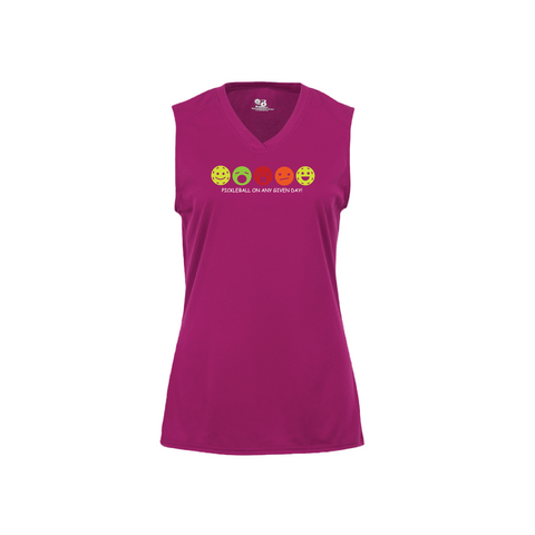 Pickleball Emotions! Ladies Sleeveless T-Shirt