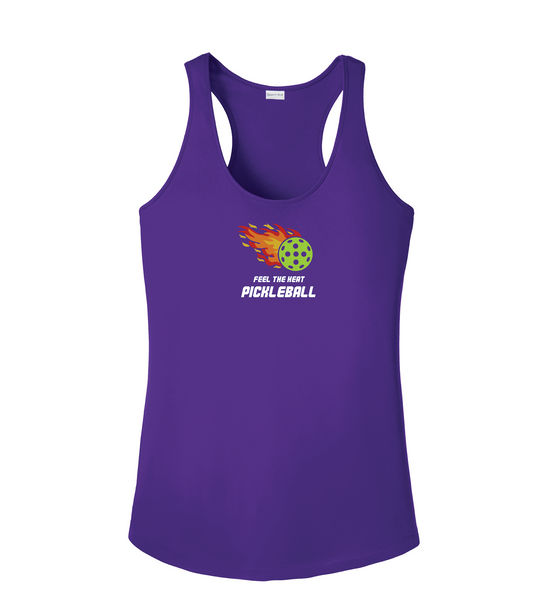 Feel The Heat! Ladies Racerback Pickleball T-Shirt