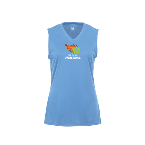 Feel The Heat! Ladies Sleeveless Pickleball T-Shirt