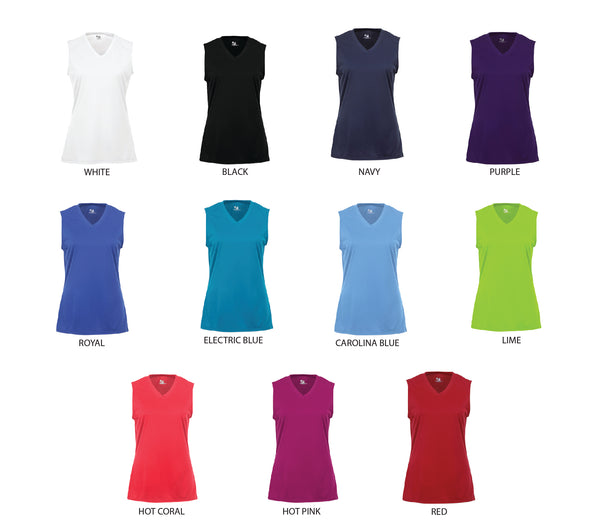 The Villages Water Volleyball Ladies V-Neck Performance Sleeveless Tank