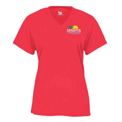 2021 Sarasota Pickleball Club Ladies Performance Short Sleeve Shirt - Design 2