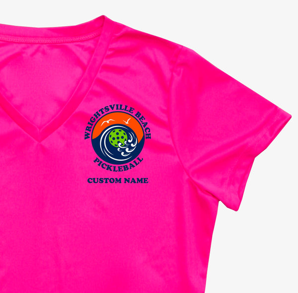 Wrightsville Beach Pickleball Ladies Performance T-Shirt - Front Chest AND Back Logo