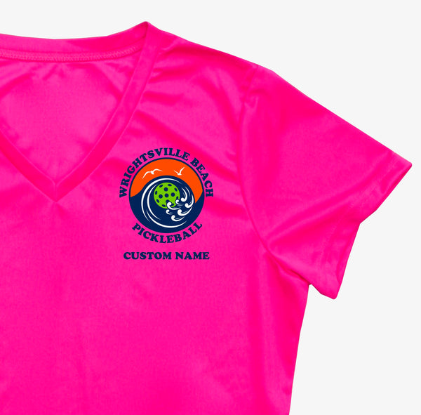 Wrightsville Beach Pickleball Ladies Performance T-Shirt-Front Chest Logo