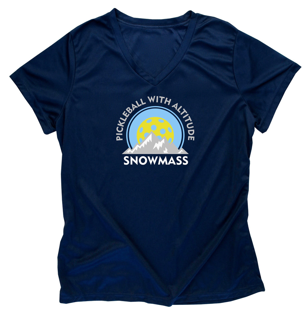 Snowmass Colorado Pickleball Performance Ladies T-Shirt - Design 1