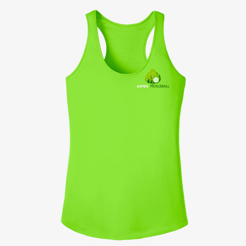 Aspen Pickleball Ladies Performance Racerback Tank - Front Chest Logo