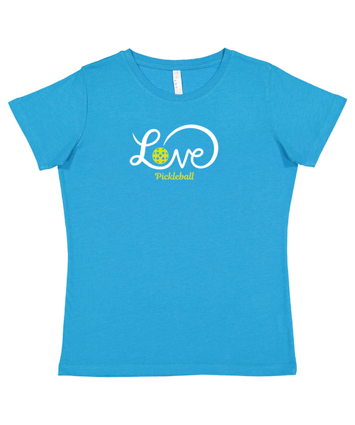 Love Pickleball Ribbon Ladies Vintage T-Shirt