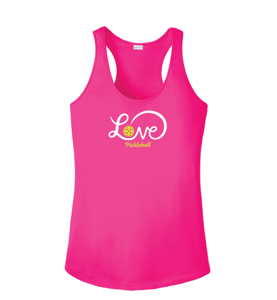 Love Pickleball Ribbon Ladies Pickleball T-Shirt