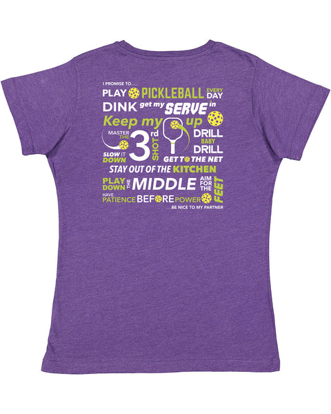 Pickleball Pledge Women's T-Shirt - Vintage Casual Cotton Blend