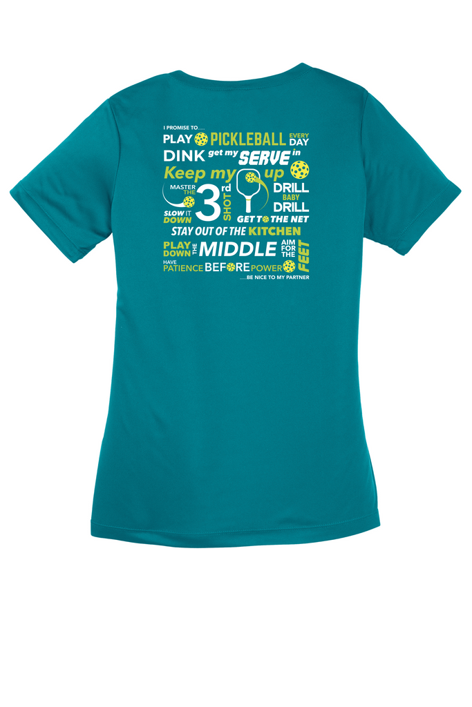 Pickleball Pledge Women s T Shirt Performance Dri Fit