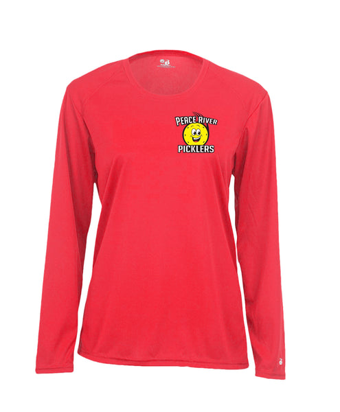 2021 Peace River Picklers Pickleball Ladies Performance Long Sleeve Shirt - Design 3