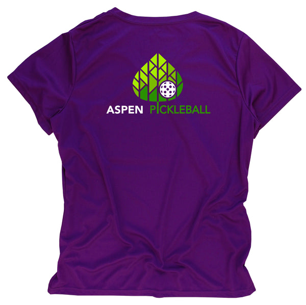 Aspen Pickleball Ladies Performance T-Shirt - Colorado Pickleball - Back Logo