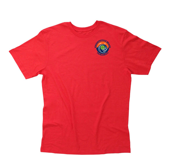 Wrightsville Beach Pickleball Men's Vintage Casual Cotton Blend T-Shirt - Front Chest Logo