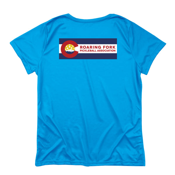 Roaring Fork, Colorado Pickleball Ladies Performance T-Shirt