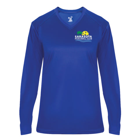 2021 Sarasota Pickleball Club Ladies Performance Long Sleeve Shirt - Design 2