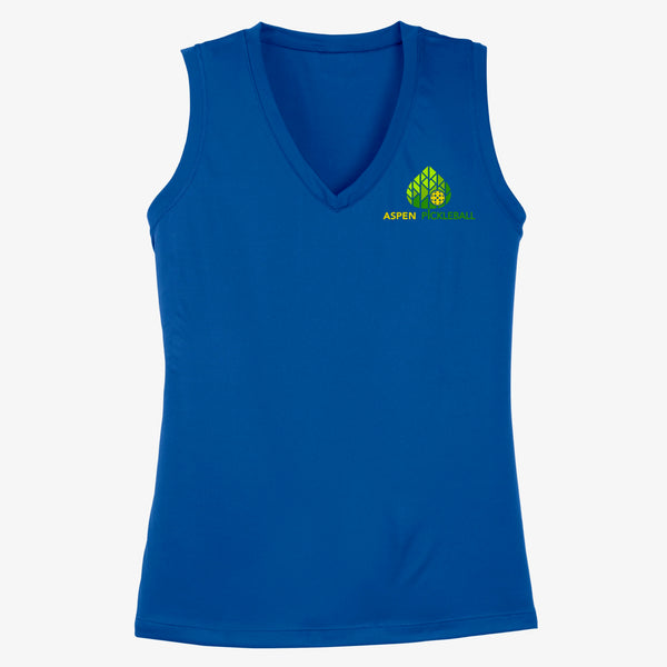 Aspen Pickleball Ladies Performance Sleeveless Tank - Front Chest Logo