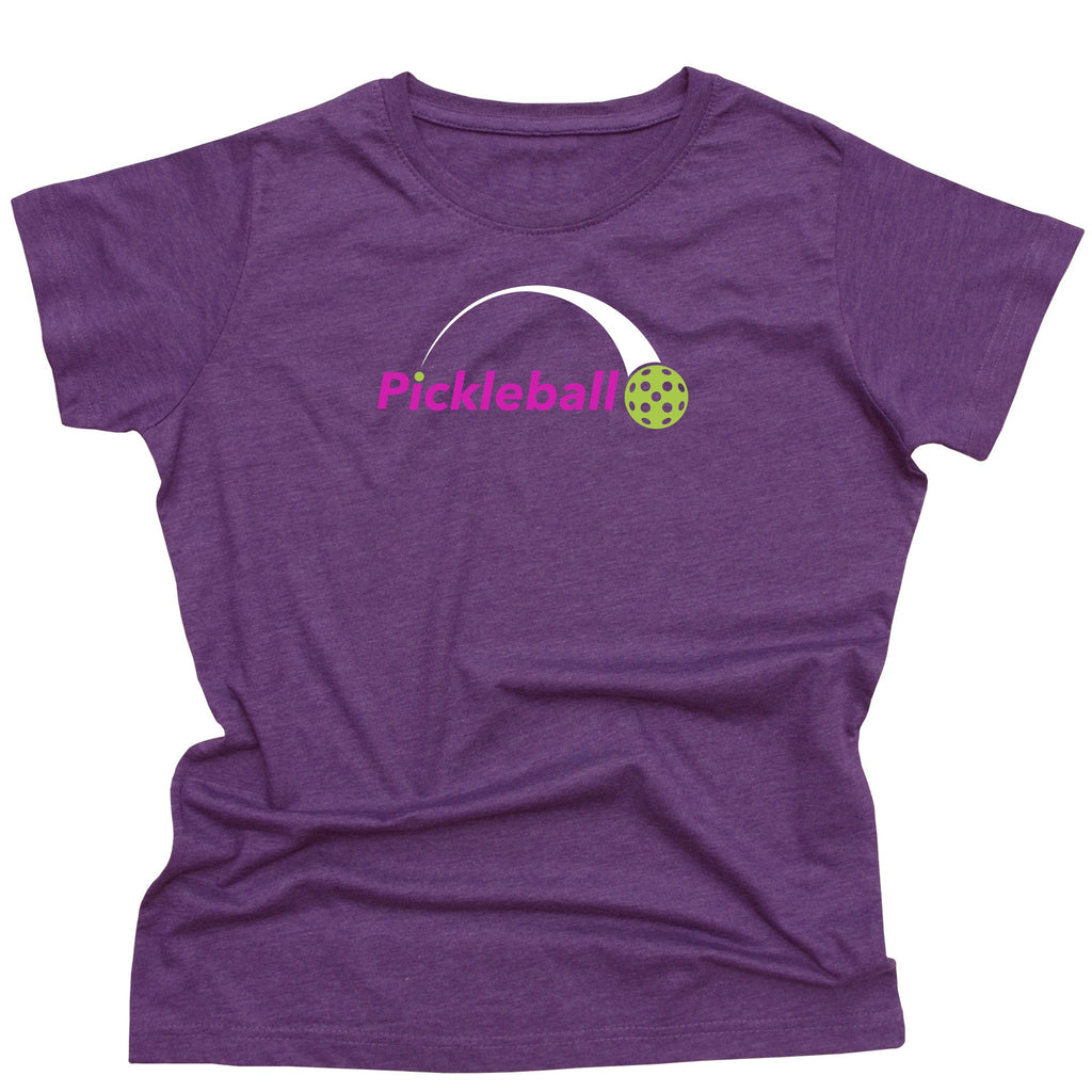 Ladies Pickleball Swoosh T-Shirt - Vintage Casual Cotton Blend