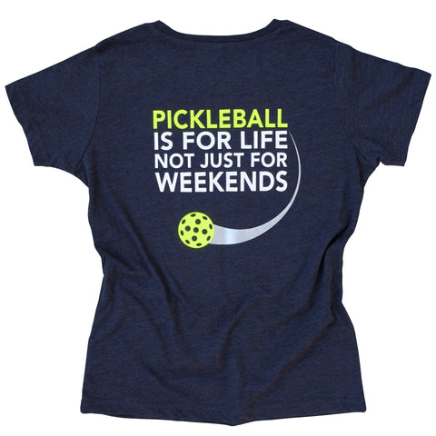 Pickleball is for Life not just for Weekends Women's T-Shirt - Vintage Casual Cotton Blend