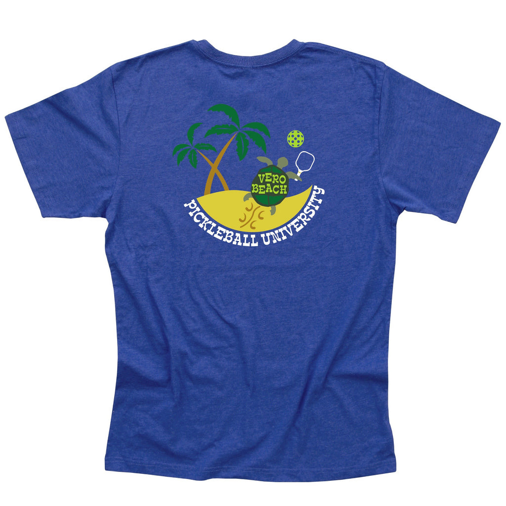 Vero Beach, FL - Pickleball University Club Men's Cotton Blend T-Shirt