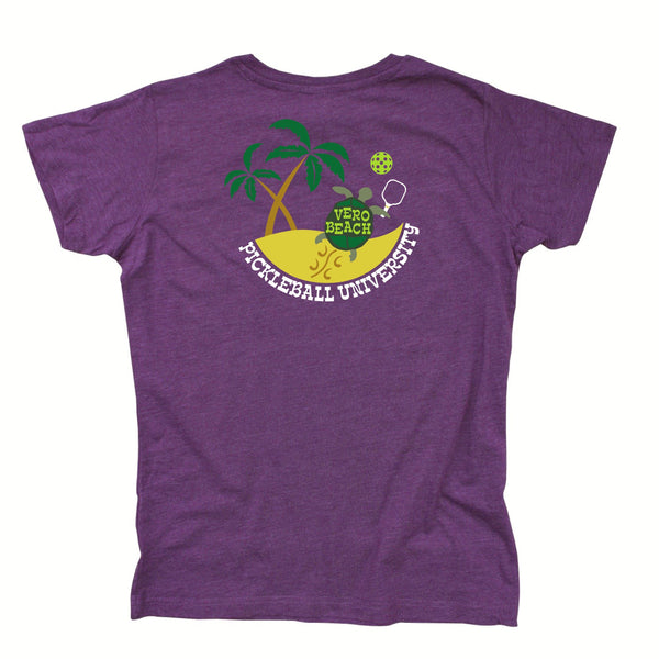 Vero Beach, FL - Pickleball University Club Ladies Cotton Blend T-Shirt