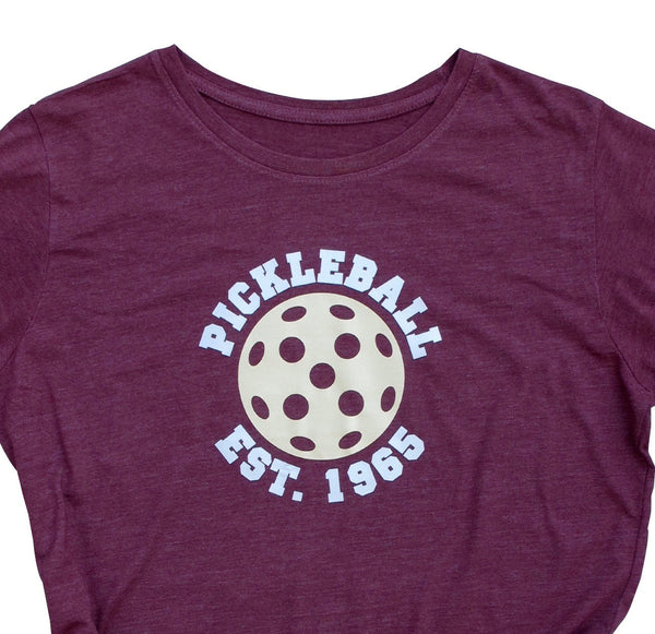 Retro Women's Pickleball T-Shirt - Pickleball Est. 1965 - Vintage Casual Cotton Blend