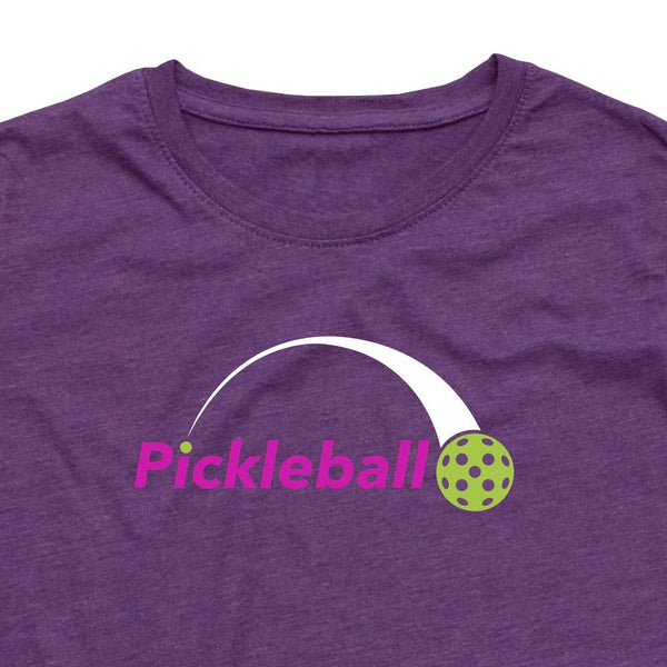 Ladies Pickleball Swoosh T-Shirt - Vintage Casual Cotton Blend