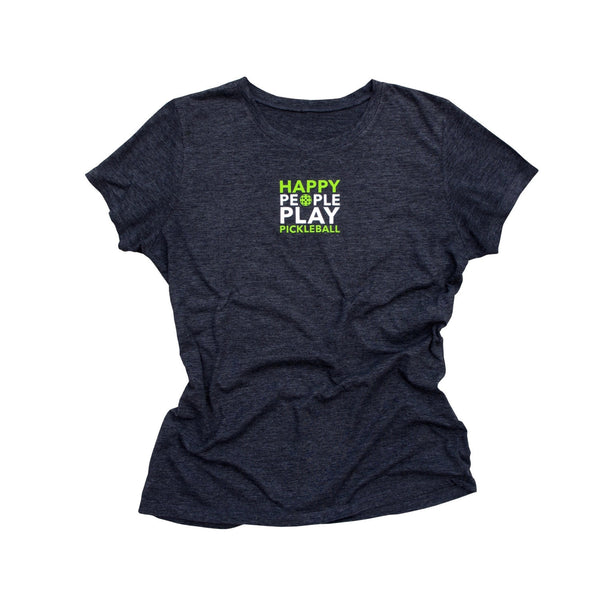 Happy People Play Pickleball Ladies T-Shirt - Vintage Casual Cotton Blend