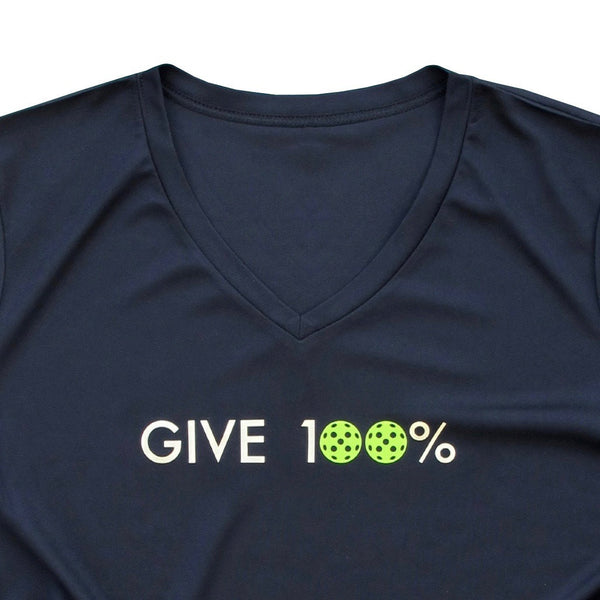 Give 100 percent Ladies Pickleball T-Shirt - Performance Dri Fit