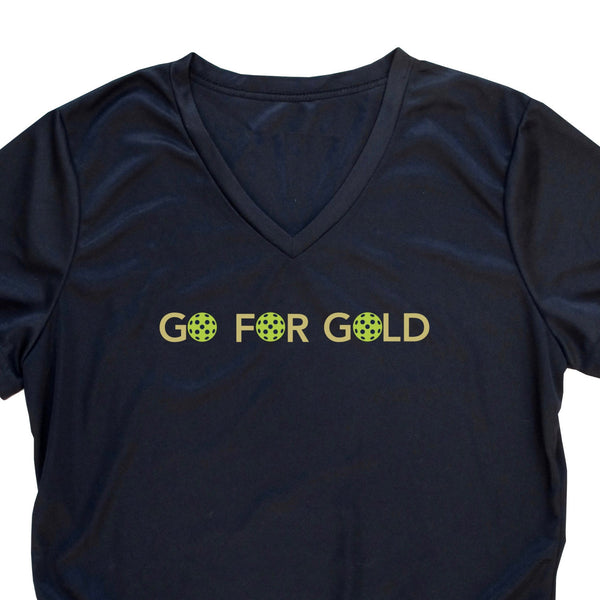 Go For Gold Ladies Pickleball T-Shirt - Performance Dri-Fit