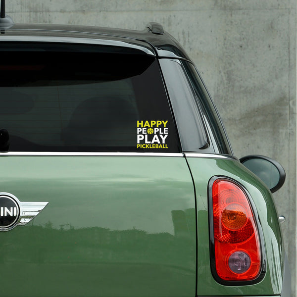 Happy People Play Pickleball Decal - Bumper Sticker