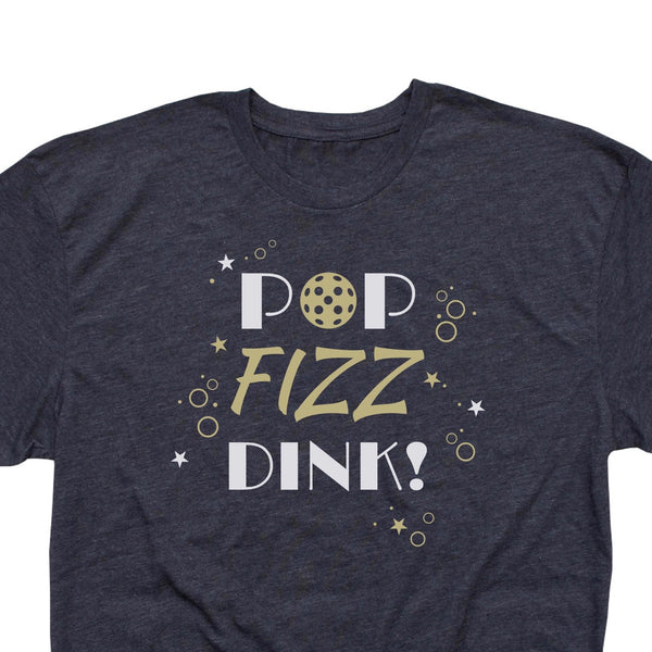 POP Fizz Dink! Men's Pickleball Celebration T-Shirt - Vintage Casual Cotton Blend
