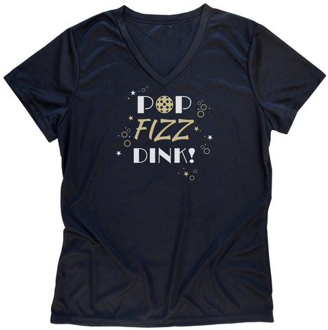 POP Fizz Dink! Ladies Pickleball Celebration T-Shirt - Performance Dri-Fit