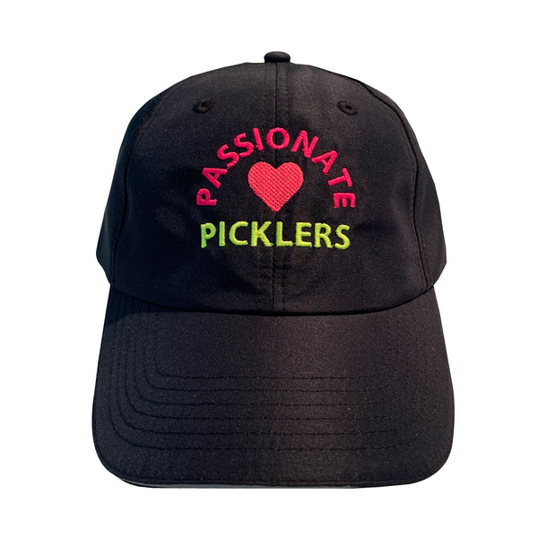 Passionate Picklers Ladies Black Embroidered Performance Hat & Visor
