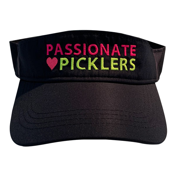 Passionate Picklers Ladies Black Embroidered Performance Hat & Visor