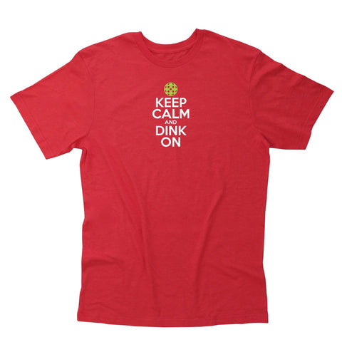 Keep Calm & Dink On Mens Pickleball T-Shirt - Vintage Casual Cotton Blend