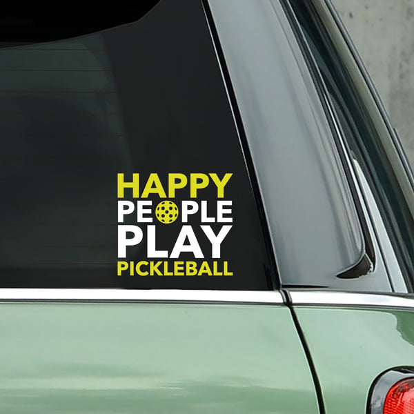 Happy People Play Pickleball Decal - Bumper Sticker