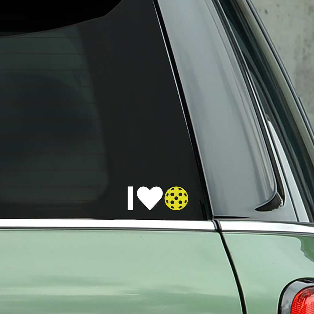 I Heart Pickleball Decal - Bumper Sticker