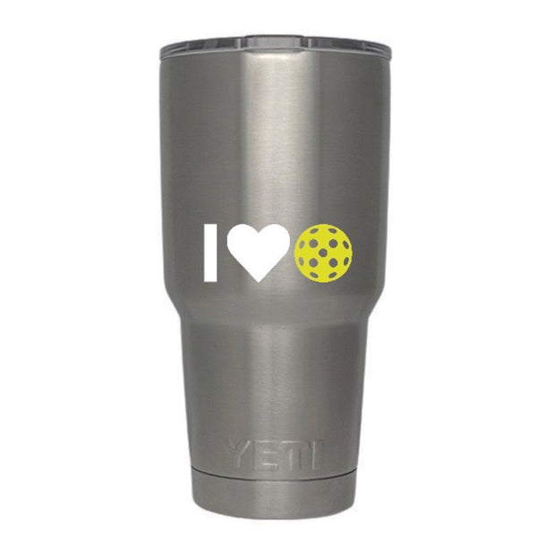 I Heart Pickleball Decal for your Yeti/Camelbak Water Bottle - Water Bottle Pickleball Decal