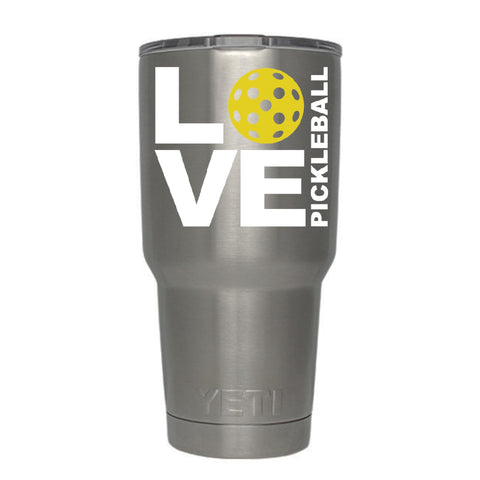LOVE Pickleball Decal for your Yeti / Camelbak Water Bottle - Water Bottle Pickleball Decal
