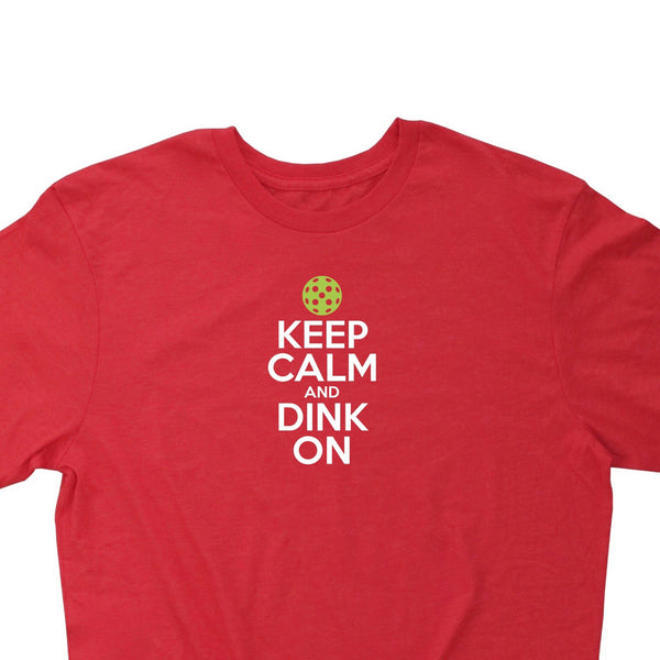 Keep Calm & Dink On Mens Pickleball T-Shirt - Vintage Casual Cotton Blend