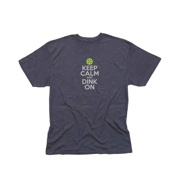 Keep Calm & Dink On Mens Pickleball T-Shirt - Vintage Casual Cotton Blend